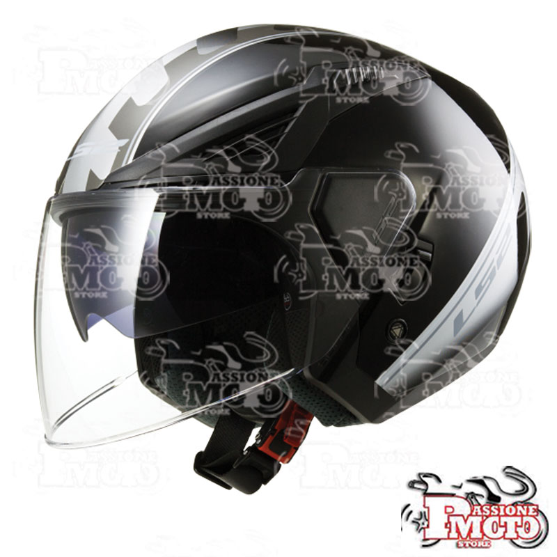 Casco Jet LS2 OF586 Atom Gloss Black-Titanium