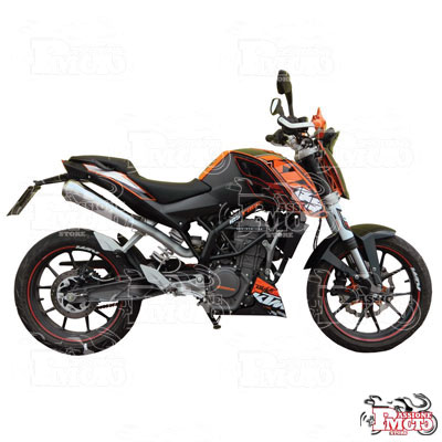 Kit Silenziatore KTM Duke 125 Passaggio Alto Inox Omol.