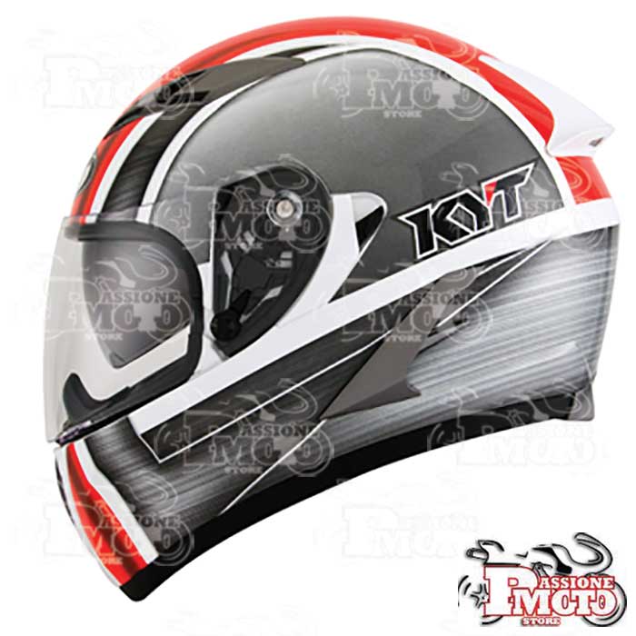 Casco Kyt Falcon Sim White Red Fluo