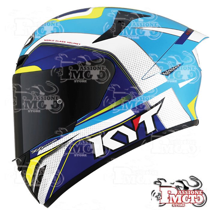 Casco Integrale Kyt TT-Course Grand Prix White/Light Blue